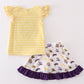 Yellow tiger applique LSU girl set