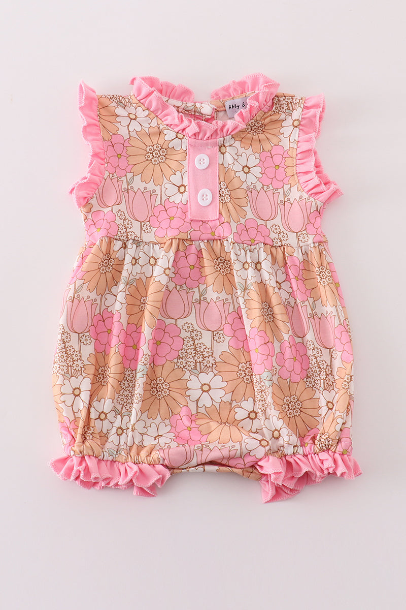 Retro Floral ruffle girl bubble