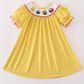 Yellow charactor embroidery dress