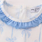 Blue bow ruffle bubble