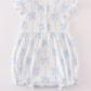 Blue bow ruffle bubble