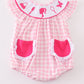 Pink barbie embroidery gingham girl bubble