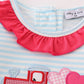 Pink truck heart applique girl bloomer set