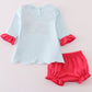 Pink truck heart applique girl bloomer set