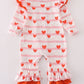 Valentine heart print girl romper