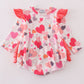 Pink valentine heart ruffle girl bubble