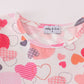 Pink valentine heart print girl set