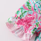 Pink Palm Paradise print girl bubble