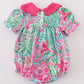 Pink Palm Paradise print girl bubble