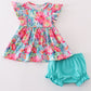 Tropical Bloom print girl bloomer set