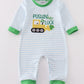 Green clover applique boy romper