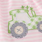 Pink tractor lucky clover applique girl dress