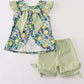 Greem lemon print girl set