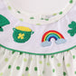 Green lucky clover embroidery girl bloomer set