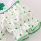 Green lucky clover embroidery girl bloomer set