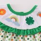 Green clover rainbow embroidery girl bubble