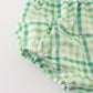 Green lucky clover embroidery boy bloomer set