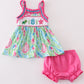 Green Island Breeze embroidery girl bloomer set