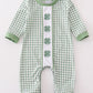 Green clover embroidery boy romper