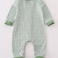 Green clover embroidery boy romper