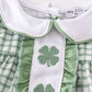 Green clover embroidery girl bloomer set