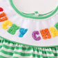 Green stripe lucky charm french knot girl bubble