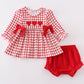 Red valentine's day heart embroidery girl bloomer set