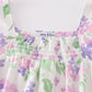 Purple hydragena print smocked girl set