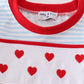 Blue stripe heart embroidery boy romper