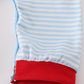 Blue stripe heart embroidery boy romper