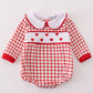 Valentine's day smocked heart embroidery boy bubble