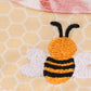 Yellow bee embroidery girl bubble