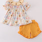 Yellow bee embroidery girl set