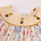 Yellow bee embroidery girl set