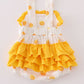 Yellow you are my sunshine embroidery girl bubble