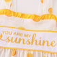 Yellow you are my sunshine embroidery girl set