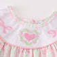 Valentine's day heart bow embroidery girl bloomer set