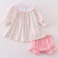 Valentine's day heart bow embroidery girl bloomer set