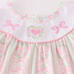 Valentine's day heart bow embroidery girl set