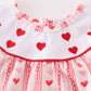 Valentine's day heart embroidery girl bloomer set