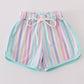 Multicolored stripe girl shorts