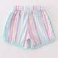 Multicolored stripe girl shorts