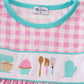 Pink let's baking embroidery gingham dress