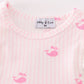 Pink stripe whale print girl bubble