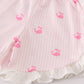 Pink stripe whale print girl set