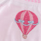 Pink seersucker hot air balloon embroidery dress