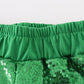 Green sequin mardi gras girl skorts