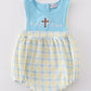 Yellow plaid he is risen embroidery boy bubble