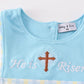 Yellow plaid he is risen embroidery boy bubble