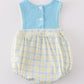 Yellow plaid he is risen embroidery boy bubble